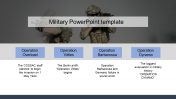 A four nodded military PowerPoint template